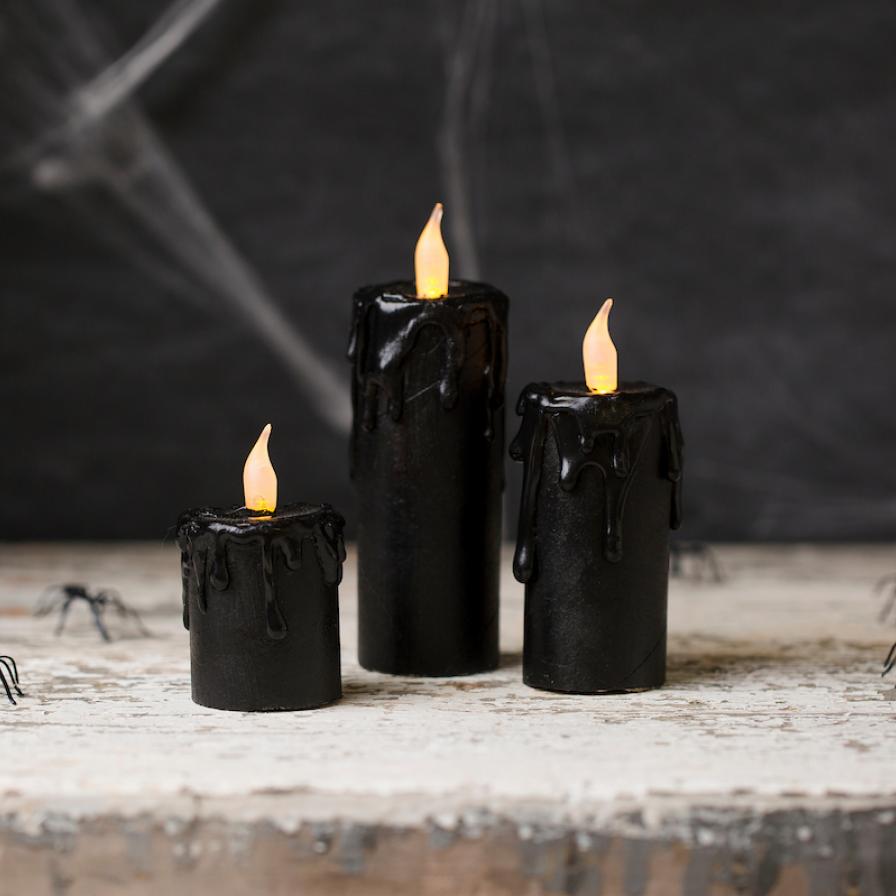 Black Halloween candles