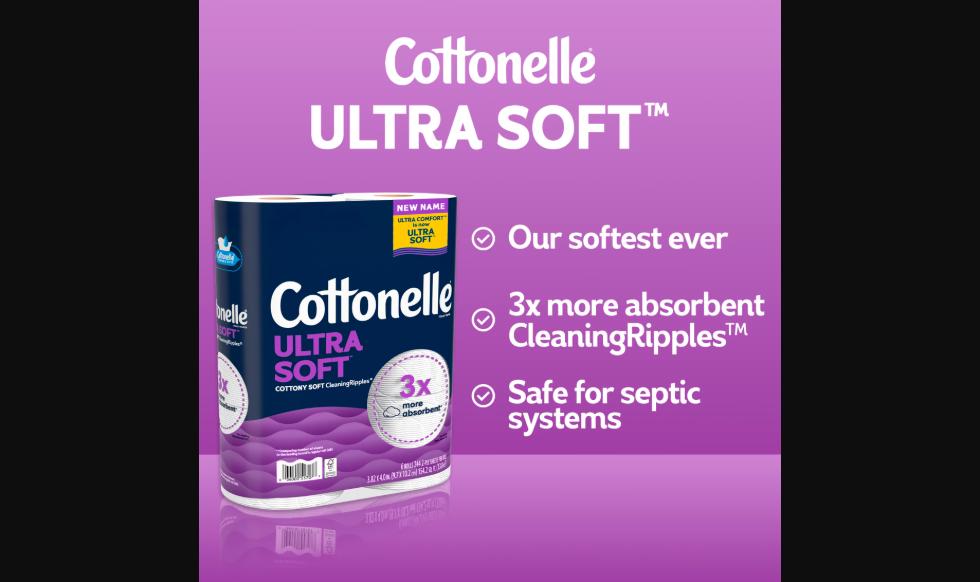 Cottonelle Ultra Soft Toilet Paper, 12 Mega Rolls, 2-Ply, 268 Sheets per Roll