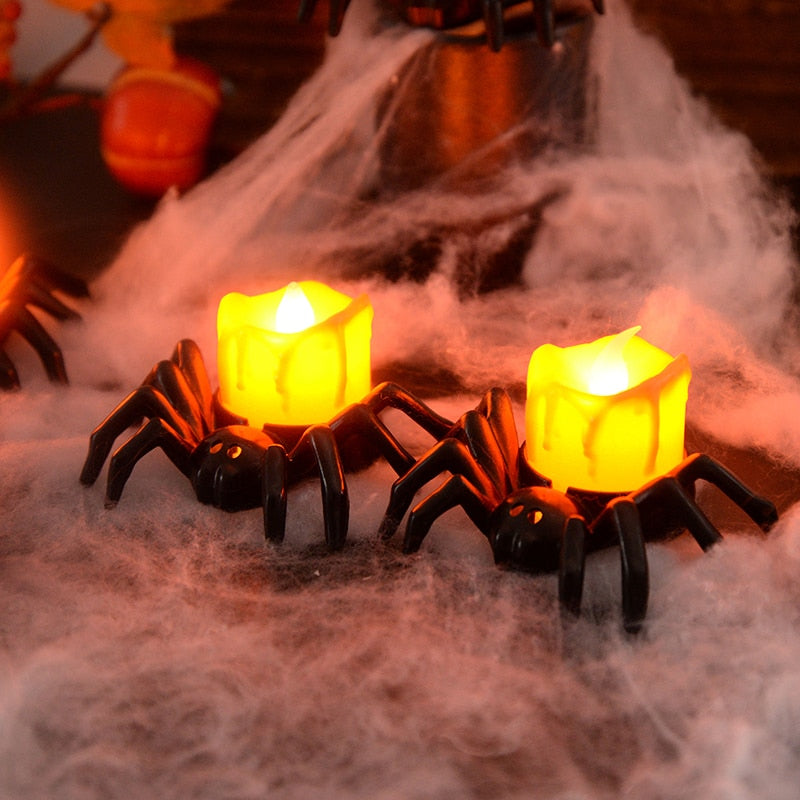 Halloween spider pumpkin LED candles